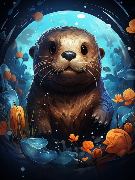A Tiny Cute And Curious Otter - Cute & Kawaii Screen Print T-Shirt & Hoodie