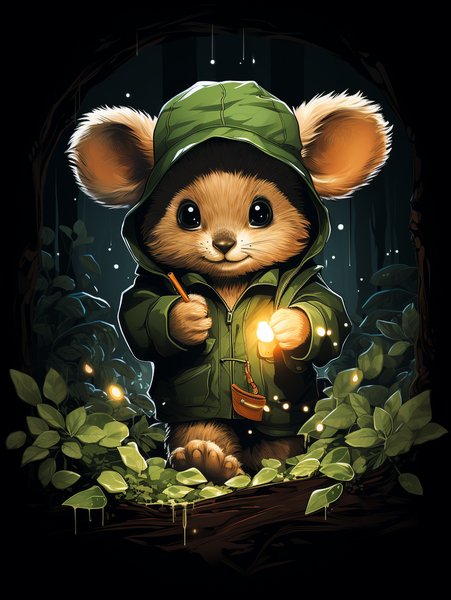 A Tiny Cute Koala Detective W - Cute & Kawaii Screen Print T-Shirt & Hoodie