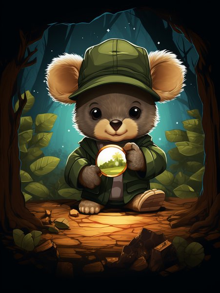 A Tiny Cute Koala Detective W - Cute & Kawaii Screen Print T-Shirt & Hoodie