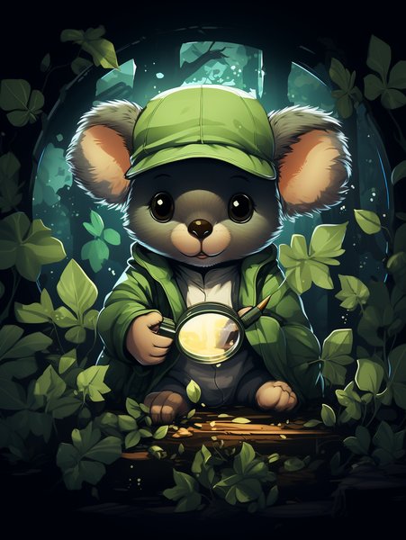 A Tiny Cute Koala Detective W - Cute & Kawaii Screen Print T-Shirt & Hoodie