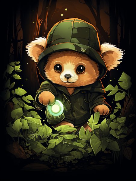 A Tiny Cute Koala Detective W - Cute & Kawaii Screen Print T-Shirt & Hoodie