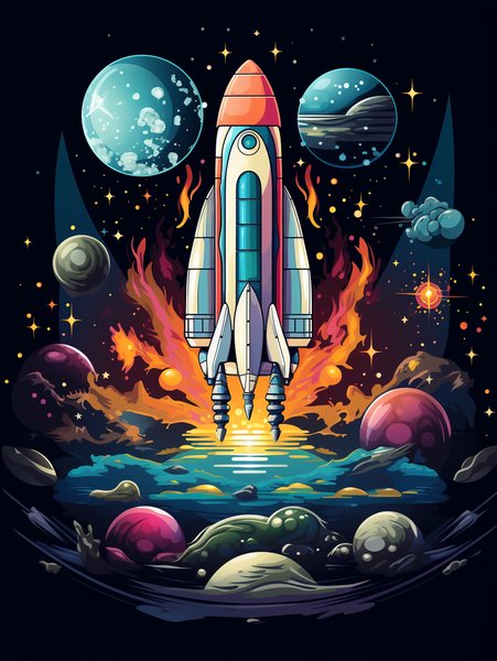 A Tiny Cute Space Shuttle Wit - Cute & Kawaii Screen Print T-Shirt & Hoodie