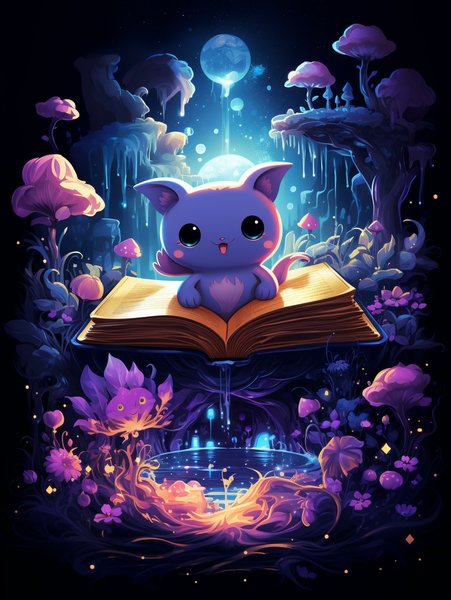 A Tiny Enchanted Book With A - Cute & Kawaii Screen Print T-Shirt & Hoodie