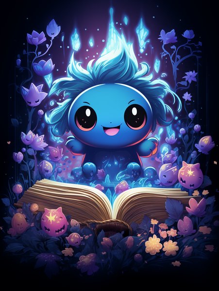 A Tiny Enchanted Book With A - Cute & Kawaii Screen Print T-Shirt & Hoodie