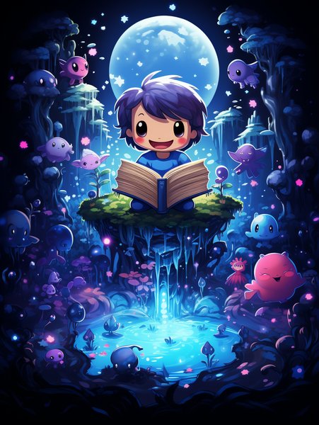 A Tiny Enchanted Book With A - Cute & Kawaii Screen Print T-Shirt & Hoodie