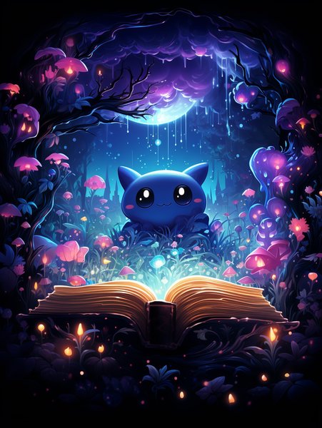 A Tiny Enchanted Book With A - Cute & Kawaii Screen Print T-Shirt & Hoodie