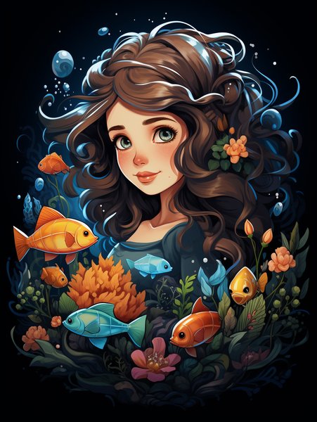 A Tiny Enchanting Mermaid Pla - Cute & Kawaii Screen Print T-Shirt & Hoodie