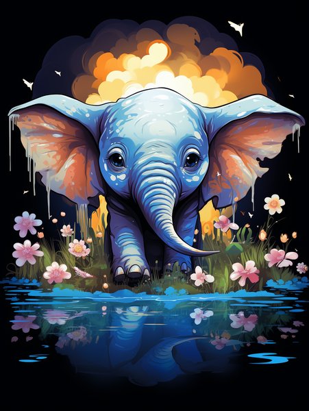 A Tiny Endearing Elephant Cal - Cute & Kawaii Screen Print T-Shirt & Hoodie