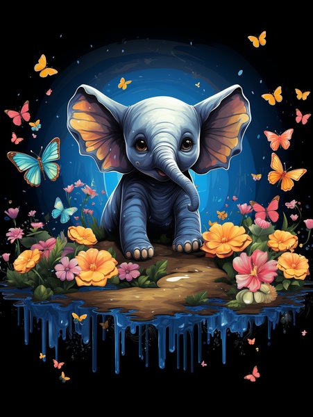A Tiny Endearing Elephant Cal - Cute & Kawaii Screen Print T-Shirt & Hoodie