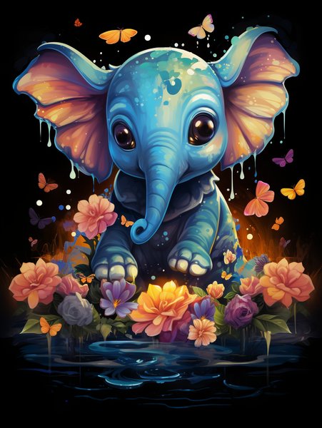 A Tiny Endearing Elephant Cal - Cute & Kawaii Screen Print T-Shirt & Hoodie