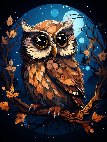 A Tiny Wide Eyed Owl Perched - Cute & Kawaii Screen Print T-Shirt & Hoodie