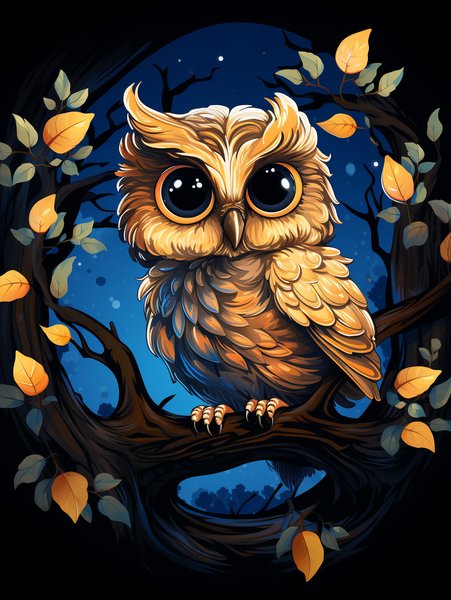 A Tiny Wide Eyed Owl Perched - Cute & Kawaii Screen Print T-Shirt & Hoodie