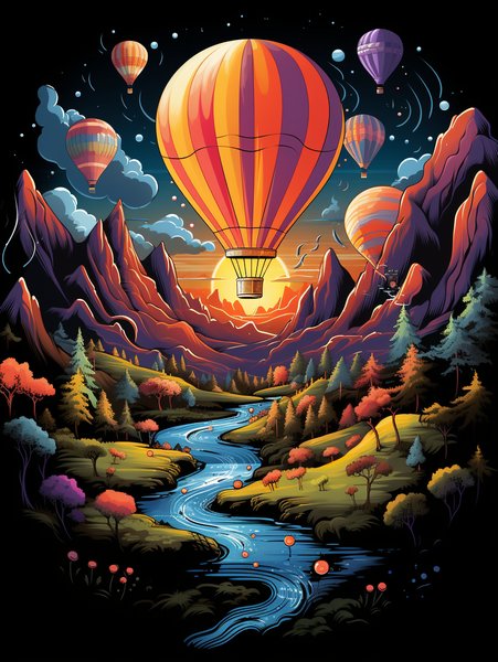 A Charming Hot Air Balloon Jo - Cute & Kawaii Screen Print T-Shirt & Hoodie