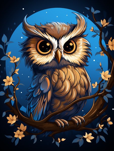 A Tiny Wide Eyed Owl Perched - Cute & Kawaii Screen Print T-Shirt & Hoodie