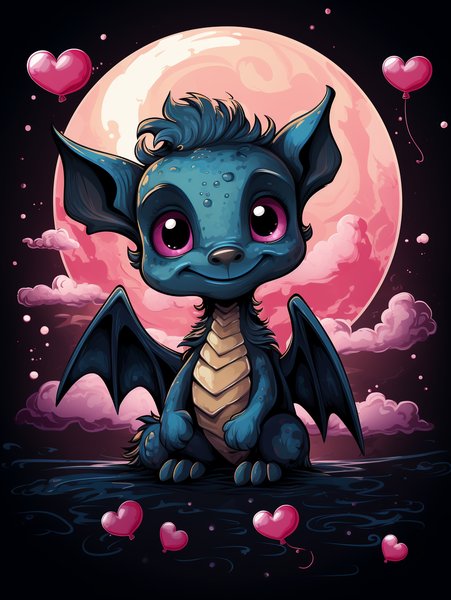 A Whimsical Little Dragon Hol - Cute & Kawaii Screen Print T-Shirt & Hoodie