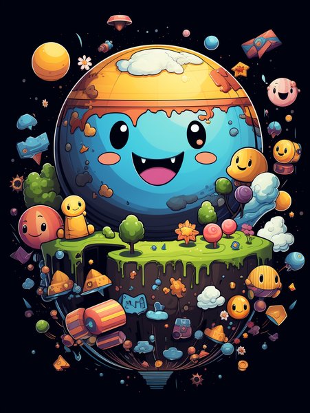 An Adorable Miniature Globe W - Cute & Kawaii Screen Print T-Shirt & Hoodie