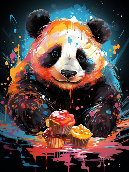 An Adorable Panda Bear Eating - Cute & Kawaii Screen Print T-Shirt & Hoodie
