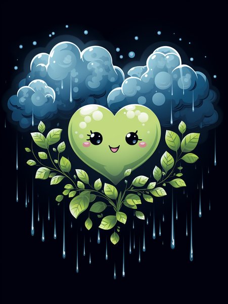 An Adorable Smiling Rain Clou - Cute & Kawaii Screen Print T-Shirt & Hoodie