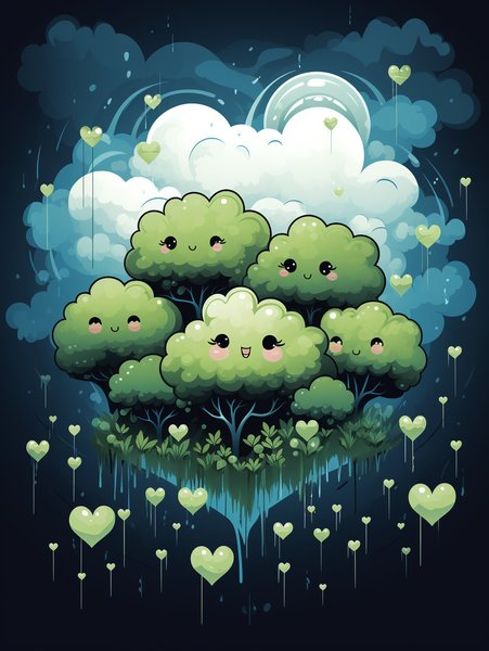 An Adorable Smiling Rain Clou - Cute & Kawaii Screen Print T-Shirt & Hoodie