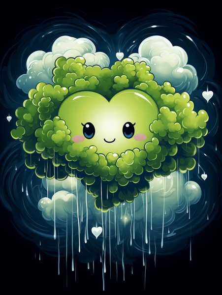 An Adorable Smiling Rain Clou - Cute & Kawaii Screen Print T-Shirt & Hoodie
