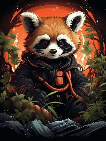 A Charming Red Panda Dressed - Cute & Kawaii Screen Print T-Shirt & Hoodie