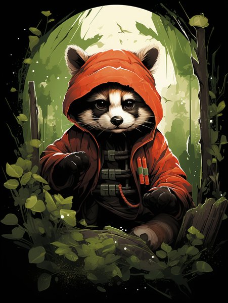 A Charming Red Panda Dressed - Cute & Kawaii Screen Print T-Shirt & Hoodie