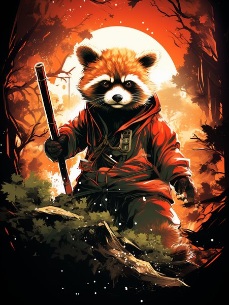 A Charming Red Panda Dressed - Cute & Kawaii Screen Print T-Shirt & Hoodie