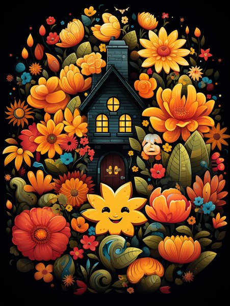 A Cheerful Tiny House With A - Cute & Kawaii Screen Print T-Shirt & Hoodie
