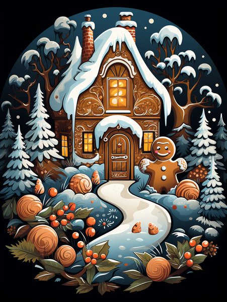 A Cozy Little Gingerbread Hou - Cute & Kawaii Screen Print T-Shirt & Hoodie