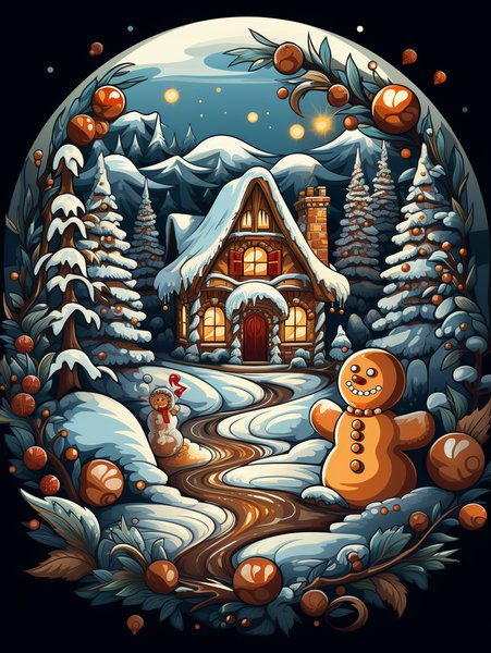 A Cozy Little Gingerbread Hou - Cute & Kawaii Screen Print T-Shirt & Hoodie