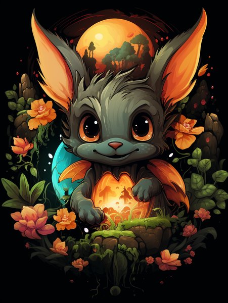 A Cute Baby Dragon Hatching F - Cute & Kawaii Screen Print T-Shirt & Hoodie