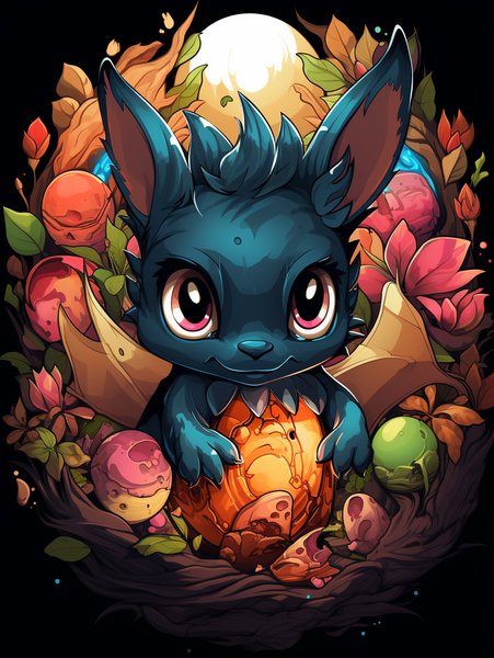 A Cute Baby Dragon Hatching F - Cute & Kawaii Screen Print T-Shirt & Hoodie