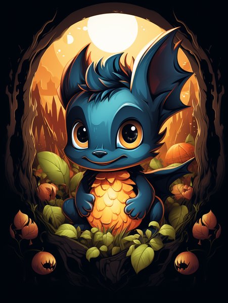 A Cute Baby Dragon Hatching F - Cute & Kawaii Screen Print T-Shirt & Hoodie