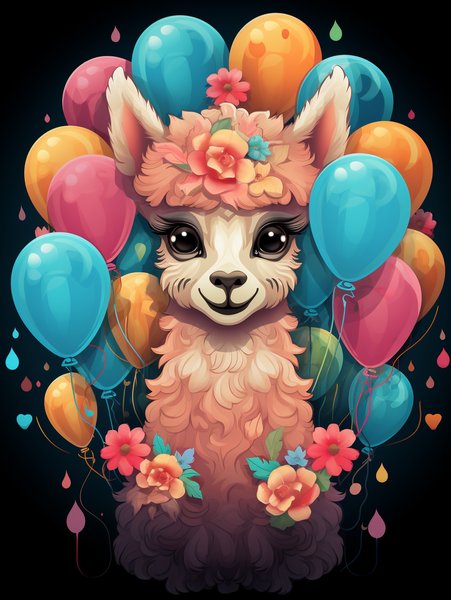 A Cute Fluffy Alpaca Surround - Cute & Kawaii Screen Print T-Shirt & Hoodie