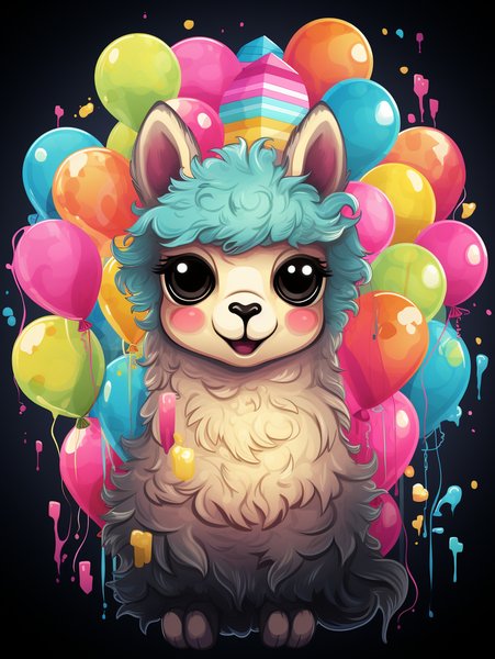 A Cute Fluffy Alpaca Surround - Cute & Kawaii Screen Print T-Shirt & Hoodie