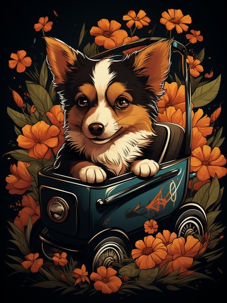 A Cute Little Red Wagon Fille - Cute & Kawaii Screen Print T-Shirt & Hoodie