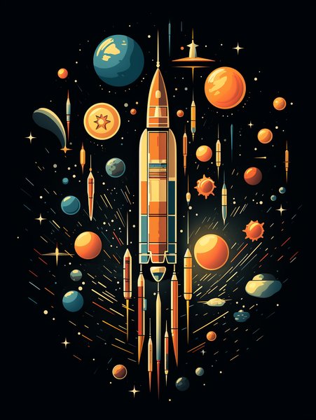 Retro Space Exploration Theme - Futuristic & Cyberpunk Screen Print T-Shirt & Hoodie