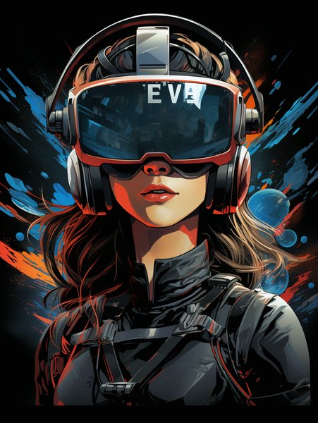 VR Headset Gouache Style High - Futuristic & Cyberpunk Screen Print T-Shirt & Hoodie