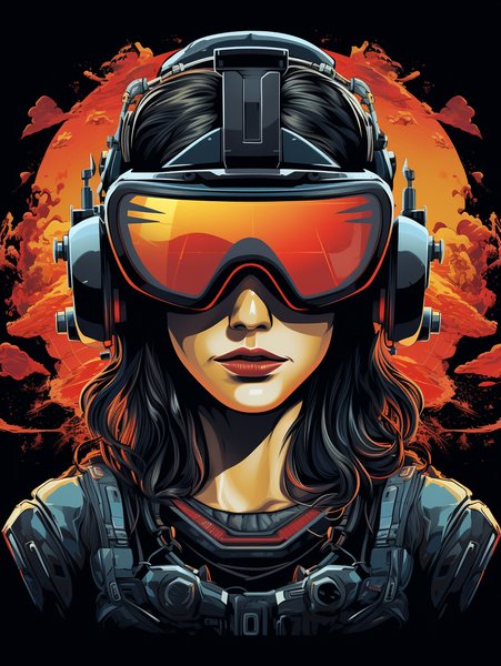 VR Headset Gouache Style High - Futuristic & Cyberpunk Screen Print T-Shirt & Hoodie