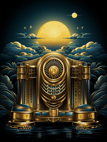 Vintage Radio Set With Art De - Futuristic & Cyberpunk Screen Print T-Shirt & Hoodie