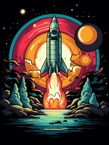 A Retro 60s Scifi Sticker Dep - Futuristic & Cyberpunk Screen Print T-Shirt & Hoodie