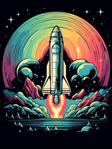 A Retro 60s Scifi Sticker Dep - Futuristic & Cyberpunk Screen Print T-Shirt & Hoodie