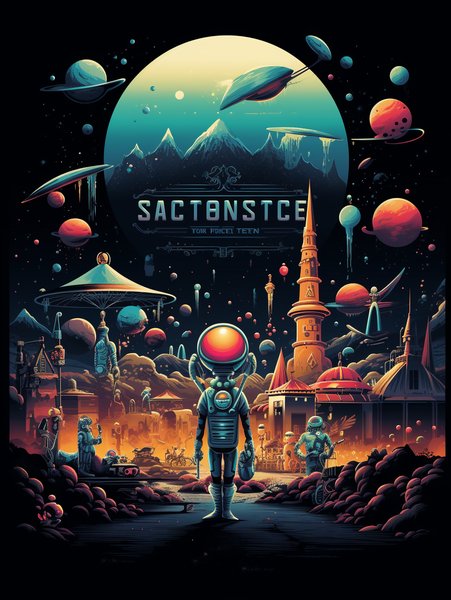 A Bustling Marketplace On A D - Futuristic & Cyberpunk Screen Print T-Shirt & Hoodie
