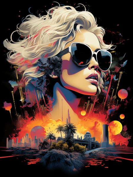 Pop Art Vintage Collage. Surr - Futuristic & Cyberpunk Screen Print T-Shirt & Hoodie