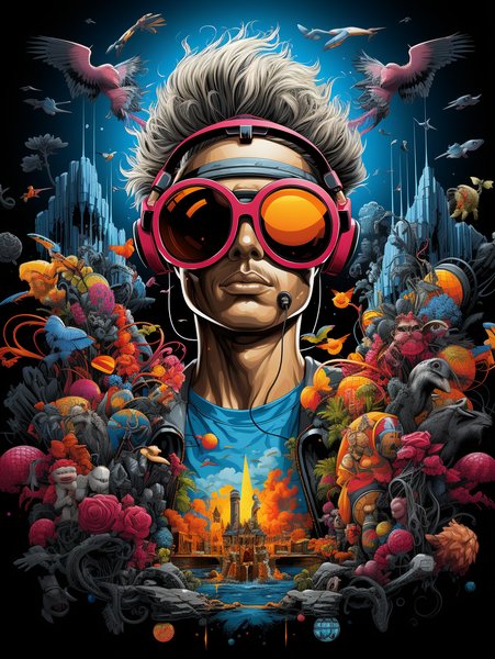 Pop Art Vintage Collage. Surr - Futuristic & Cyberpunk Screen Print T-Shirt & Hoodie