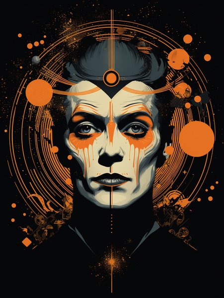 Portrait Of A Cosmic Mime In - Futuristic & Cyberpunk Screen Print T-Shirt & Hoodie
