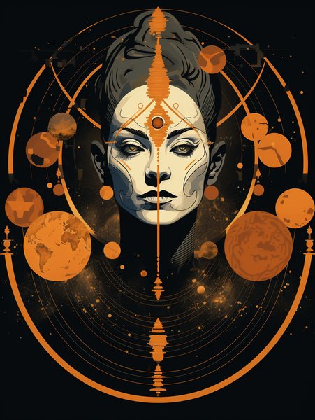 Portrait Of A Cosmic Mime In - Futuristic & Cyberpunk Screen Print T-Shirt & Hoodie