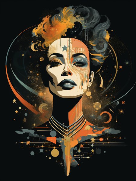 Portrait Of A Cosmic Mime In - Futuristic & Cyberpunk Screen Print T-Shirt & Hoodie