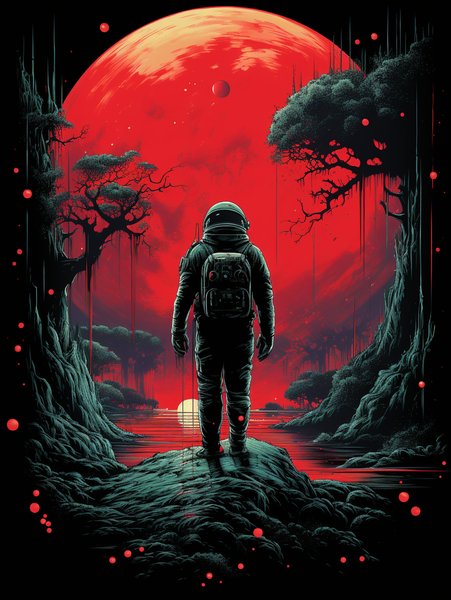 Retro Dark Vintage Sci Fi 2 - Futuristic & Cyberpunk Screen Print T-Shirt & Hoodie