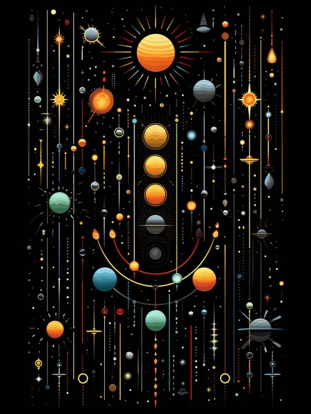 Retro Linework Outerspace Ico - Futuristic & Cyberpunk Screen Print T-Shirt & Hoodie